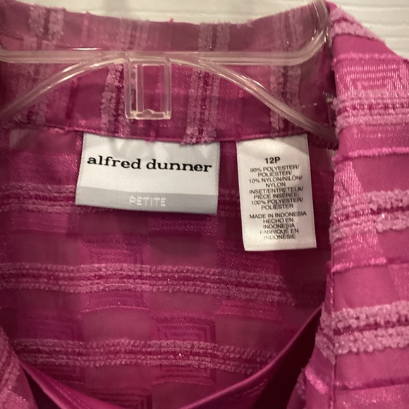 Alfred Dunner Fuchsia Textured Jacket and Top Set - Picture 4 of 8